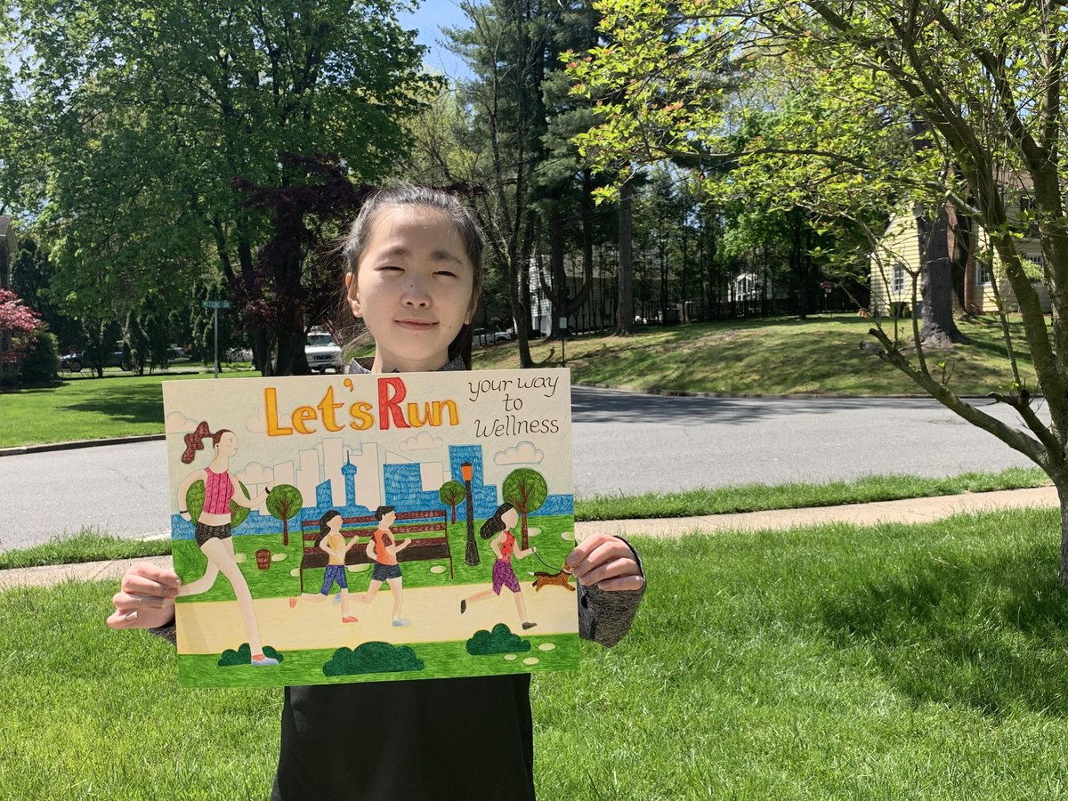 Julie Lim, 10th grade, shares some beautiful artwork to kick off #MoveItMonday and remind us of the importance of getting outside and moving! #CresskillWellness2020