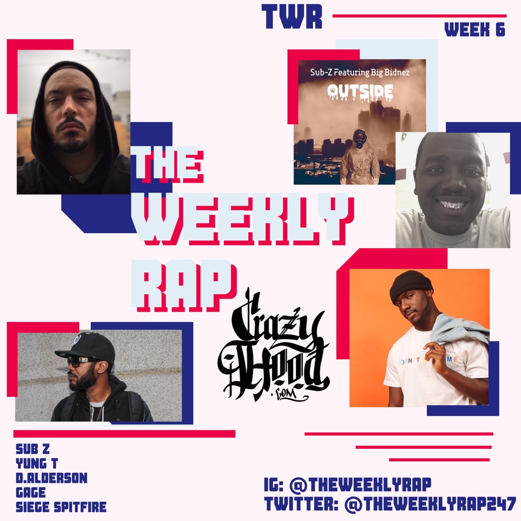 . @CrazyHood is proud to announce WEEK 6 of @theweeklyrap247 This week we feature @D2sackedUp @FadMediaGroup @BlackSinatra23 @Yung_Swagless_T @SiegeSpitfire | LINK IN BIO #CrazyHood #WhosCrazy #TheWeeklyRap | Cc: @djEFN crazyhood.com/crazy-hood-pro…