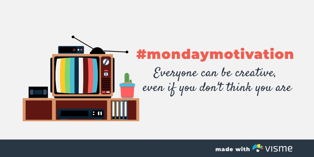 VismeApp's tweet photo. Today's #mondaymotivation is all about creativity. Check out all the links we'll be sharing here for the rest of the day. 

We believe that everyone can be creative even if you feel you're not!

#creativity #nondesigners #creativethinking https://t.co/M6NgBG8rse