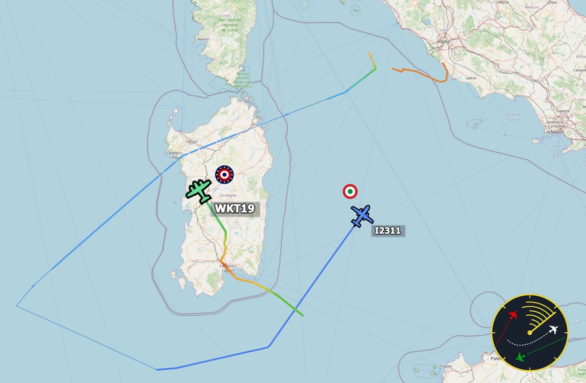ItaSouthRadar's tweet photo. Oggi le coste sarde sono sotto osservazione speciale. Sta per rientrare a Roma l'ATR72 #CSX62311 della Guardia di #Finanza.
Decollato da Cagliari, proveniente da Malta, il Diamond DA 62 di #Frontex G-WKTI, in volo come #WKT19, prosegue verso Nord-Ovest.
https://t.co/QUTrHiCf4b https://t.co/8uIyhjamef