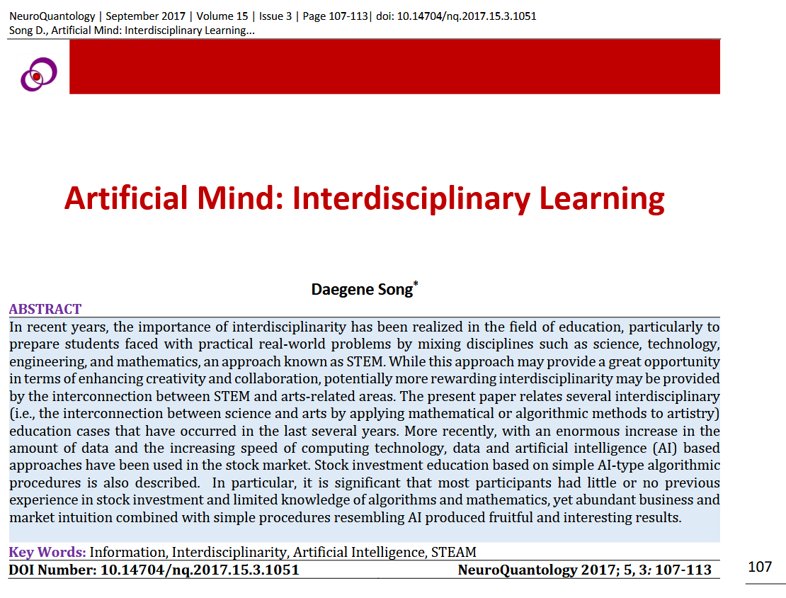 Georgette just found this article from 2 years ago... it does make us happy when people understand some of the overlapping meanings of her research to creativity AND quantum physics.... neuroquantology.com/data-cms/artic… #steameducation