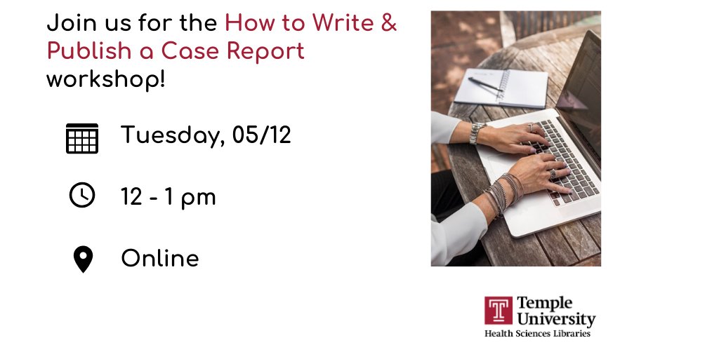 TempleHSLibs's tweet photo. We have a busy week! Virtual study halls are Mon &amp; Tues; then 3 online workshops on Tues (case reports), Wed (REDCap intro) &amp; Thurs (Mendeley). Hope to see you there! The link in our bio has more information on workshops and events. #TempleLibraries https://t.co/mkLDWK7NES