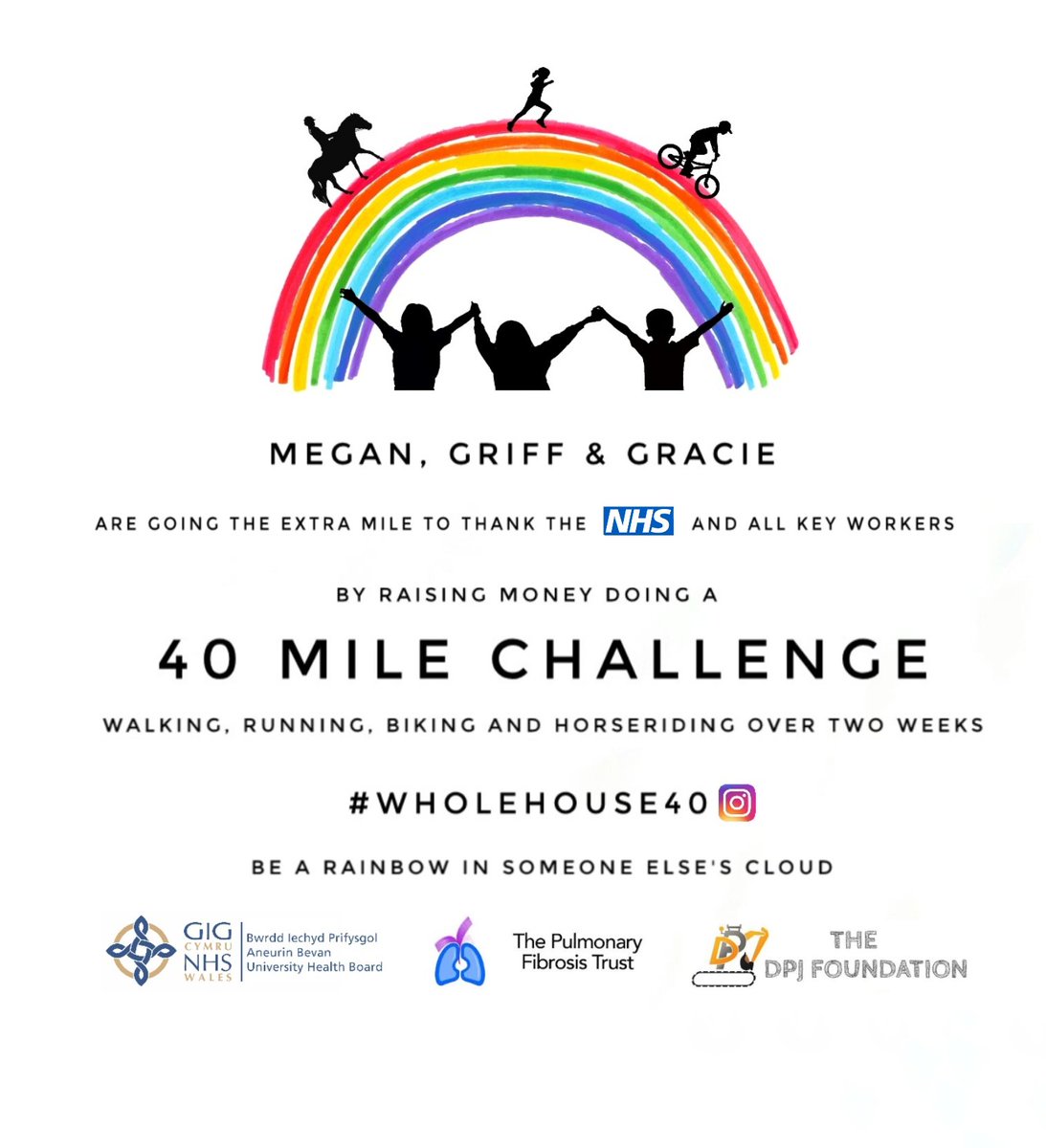 KayleighRees87's tweet photo. Our three children have set up the #Wholehouse40 Challenge to raise money for three fantatsic Charities close to their hearts.
.
.
Completing 40 miles in 14 days. Any words of encouragement or donations greatly appreciated.
.
.
https://t.co/XOq8detCCP
#BeaRainbow https://t.co/k3cpnItBdQ