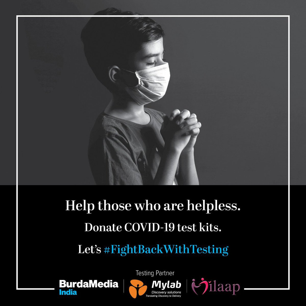 BurdamediaIndia's tweet photo. #FightBackWithTesting by joining us and our testing partners @MylabSolutions & #crowdfunding partners @milaapdotorg to donate #Covid_19 test kits to #hospitals in India. 100% proceeds will go toward donation of #testkits in #india
To donate, follow link:
https://t.co/fb0k9gte1b https://t.co/VFULZioXXZ