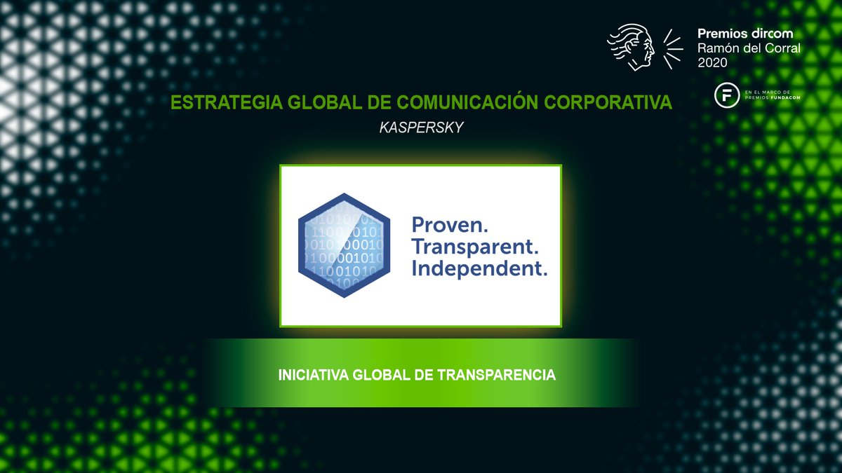 DircomSpain's tweet photo. La mejor “Estrategia Global de Comunicación Corporativa” en los #PremiosDircom 2020, ha sido para @KasperskyES🏆.

Una “Iniciativa global de transparencia” con la que han conseguido recuperar su reputación de marca.

Ver vídeo del proyecto: https://t.co/5bvdUpGDCH https://t.co/wXGX55zdim