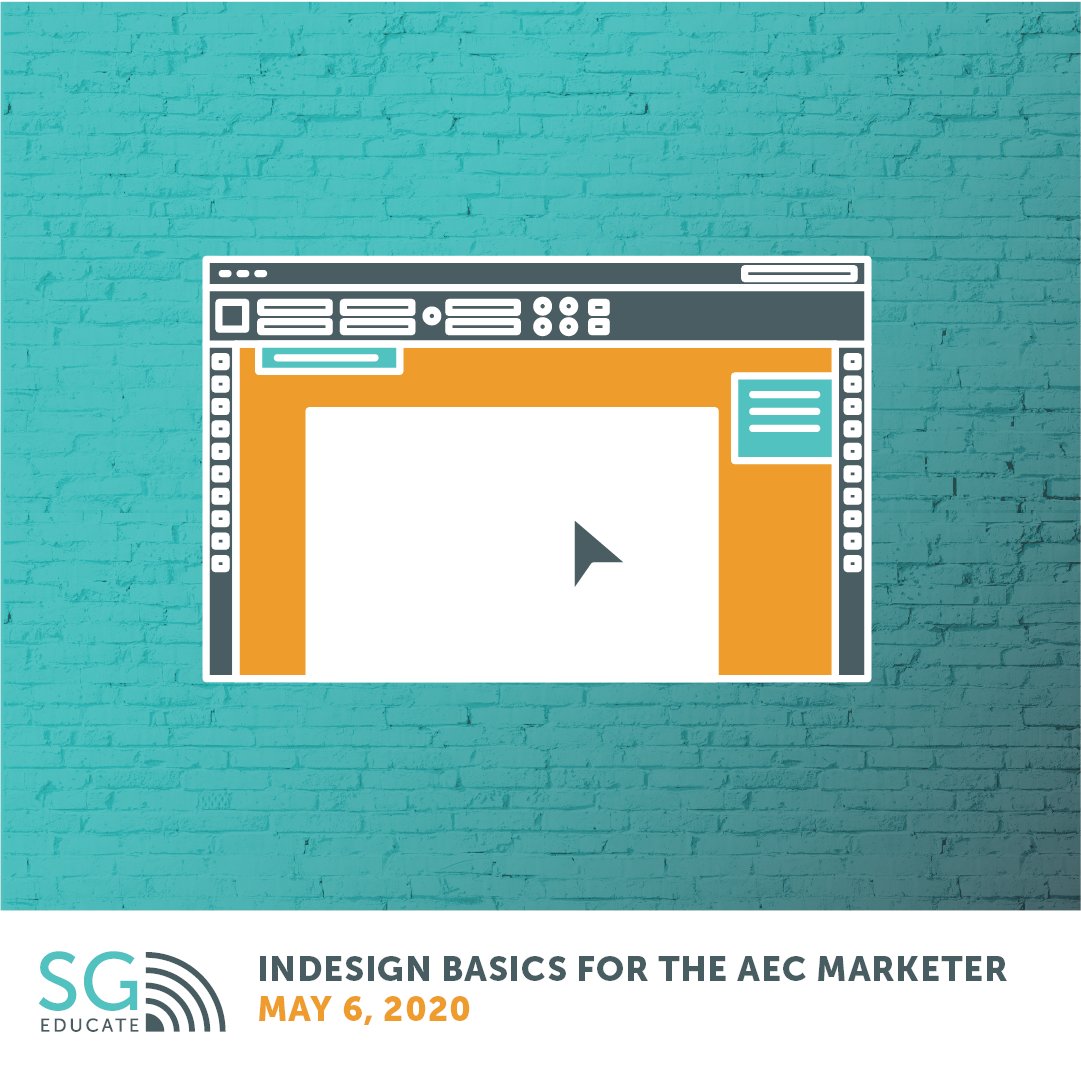 SmallGiants's tweet photo. Don't forget to register for our last webinar in our 6-part series, InDesign Basics for the AEC Marketer. The webinar is this Wednesday, May 13th, at 10 a.m. (PDT), presented by Small Giants' Senior Graphic Designer, Kirsten Anderson.  https://t.co/IylBTSSTA8 https://t.co/E1qHsxpvdy