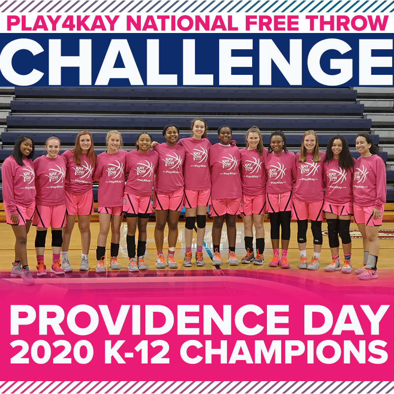 KayYowFund's tweet photo. Huge #THANKYOU to @ProvidenceDay School -- our 2020 #Play4Kay National #FreeThrowChallenge #Champs! They are champions on the court and in the fight against ALL cancers affecting women! #POWERofONE https://t.co/YAWhU9sucT