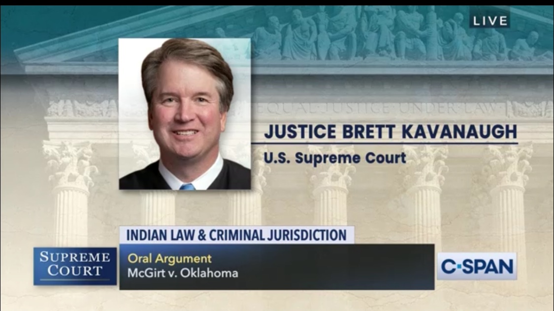 Kavanaugh is saying AGAIN that Congress was "in a difficult position" in 1890 bc of # of white ppl in Indian Territory. Kavanaugh, like many racists, assumes that Tribal jurisdiction is an inherent threat to white people.