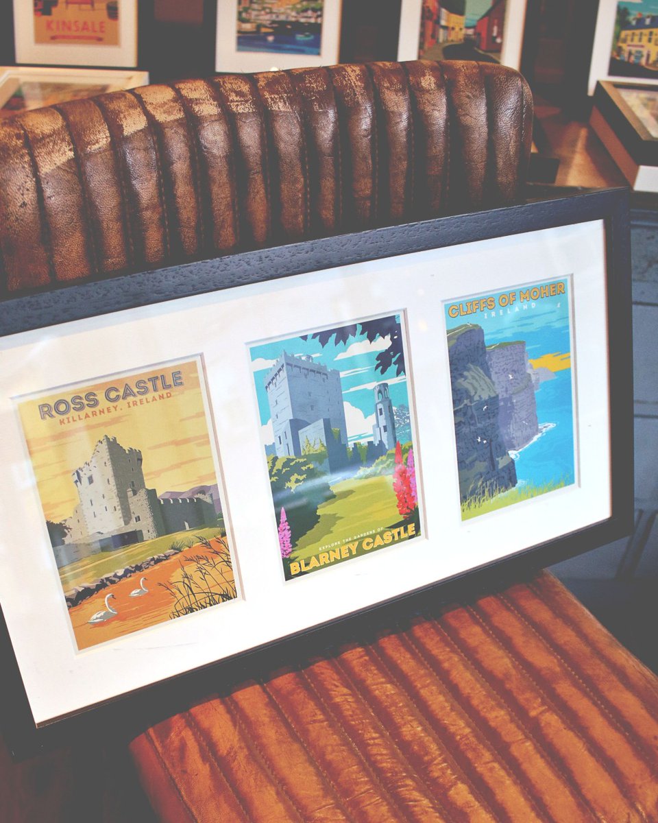 #Whenwetravelagain where will you go first? #Killarney #Blarney #CliffsofMoher? With our triple mount frames, any three of your favourite #travelposter designs can go into one frame. We#re OPEN and shipping throughout &amp; beyond the #Irelandlockdown