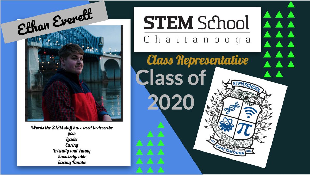 STEMcha's tweet photo. On the day which was to be our graduation ceremony, STEM School Chattanooga is honored to recognize our Class of 2020 CLASS REPRESENTATIVE. #STEMCha #STEMSchoolChattanooga #Classof2020 #quarantined #stemkidsarethebestkids #proudSTEMstaff #SweetVictory #ethaneverett https://t.co/59mMqXmJ0X