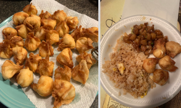 aberryfinn's tweet image. Culinary II student Hannah Avila's #PantryCooking dish was amazing- Orange Chicken with Cream Cheese Wontons #LHSCulinary