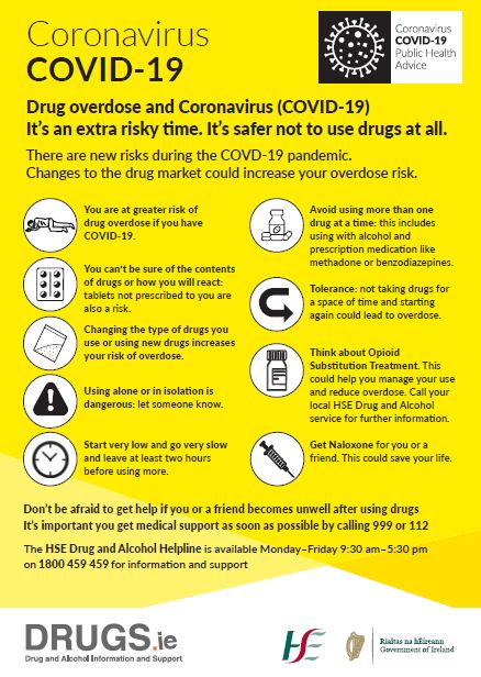 drugsdotie's tweet photo. In light of recent media reports concerning substances that may have been implicated in overdoses,@HSE_SI are asking services to disseminate their advisory notice and information that has been developed as part of the response to #COVID19 https://t.co/Kb9cSduwZ3

#ReducingHarm https://t.co/yYfPqER42j