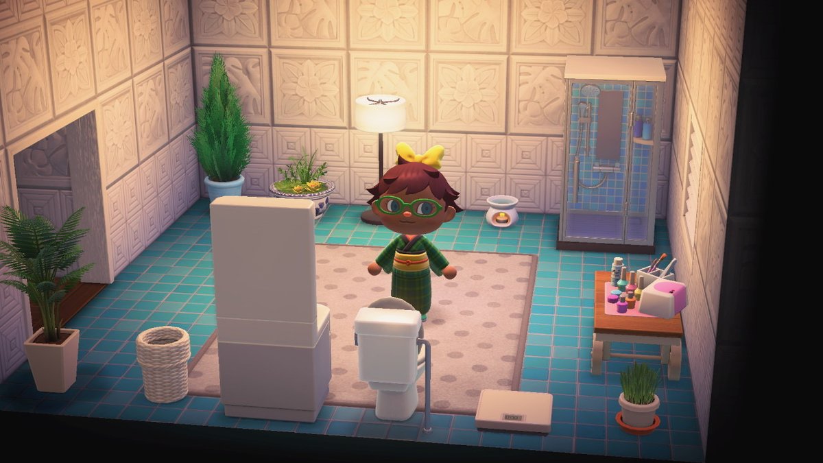 I’m in debt for a half milli bells but I bought the shower booth for 110K anyway. And now my bathroom is dope.  #AnimalCrossingNewHorizons    #acnh  