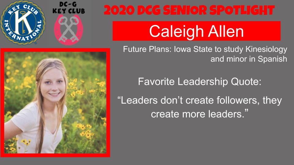 DCGKeyClub's tweet photo. Starting the week off strong with another senior shoutout! Caleigh joined Key Club this year and has been a great addition to our club! Thanks for showing your heart for service at our events!! https://t.co/UIh1nafIsU