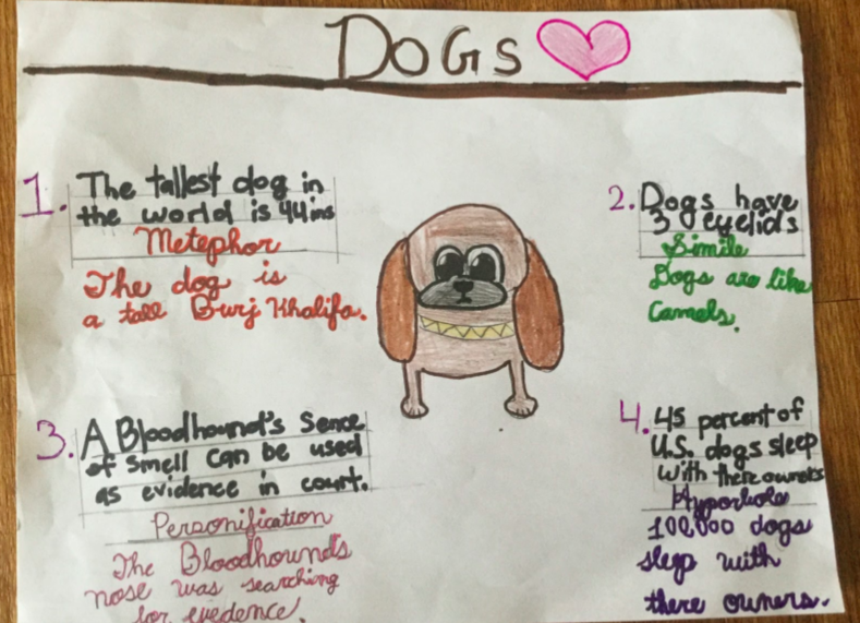 H__Wojcik's tweet photo. I'm always blown away by my students' creativity! 
Their task was to research a topic of their choice and find 4 interesting facts. Next, they created a different type of figurative language to represent each fact, in cursive! 👏 (Part 2 of 2) https://t.co/HelTkbh3Ok
