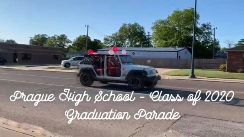 oksde's tweet photo. Kudos to Prague Public Schools for honoring their senior class with a parade and drive-in graduation! Creativity wins the day again! 👏👏👏 #oklaed https://t.co/c1MXHbxWlg