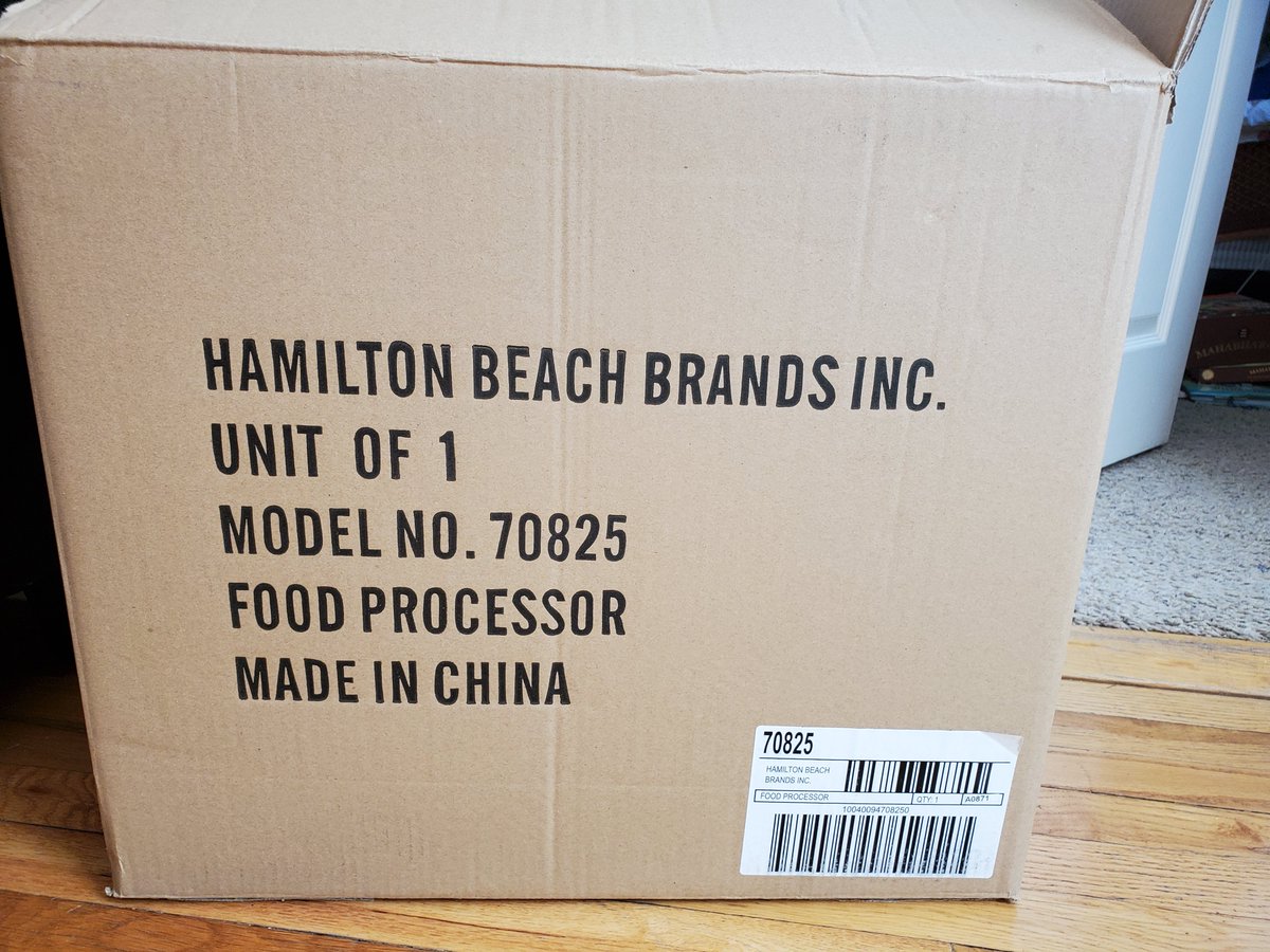 lavanya_st's tweet photo. @HamiltonBeach your food processor has made my life in the kitchen great, but 'made in China'? 4 million Americans are out of jobs. #bringjobsback https://t.co/5X913s4xI5