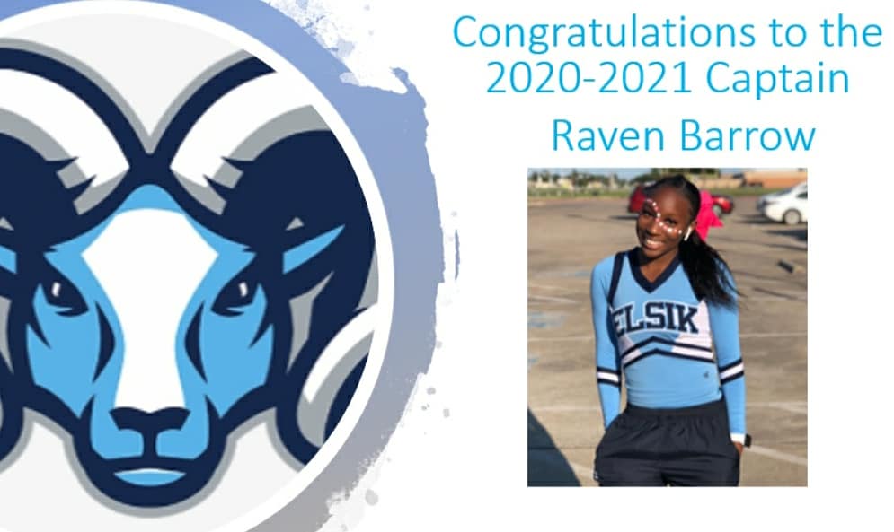 Congratulations Raven on being chosen as Captain for the 2020-2021 season!