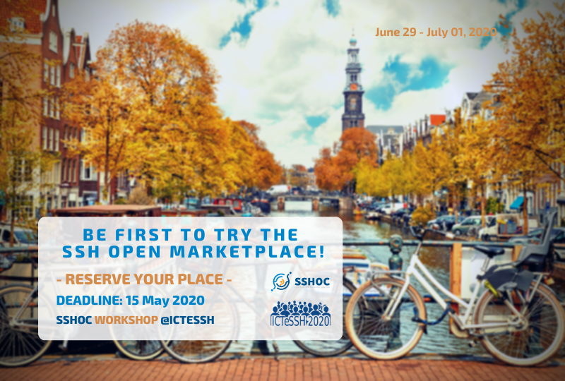 SSHOpenCloud's tweet photo. Last few days to participate to our call for testers!

Apply by 15May to: 
🔹Obtain early access to the #SSH Open Marketplace
🔹Test the platform &amp; services
🔹Present your findings at the #SSHOC workshop at @ICTeSSH 2020 &amp; author the report

Read more➡️https://t.co/1VwrGIp19f https://t.co/o24LJw2EgE