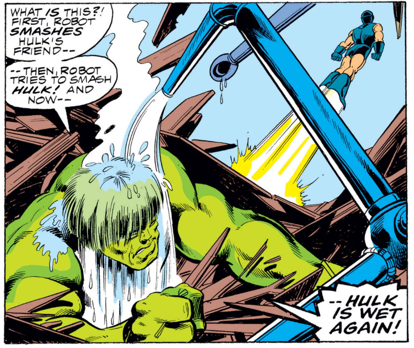 bumpkinsTV's tweet image. Poor Hulk. When it rains it pours.
—The Incredible Hulk Annual #7 (1978)

#comicaday #hulk