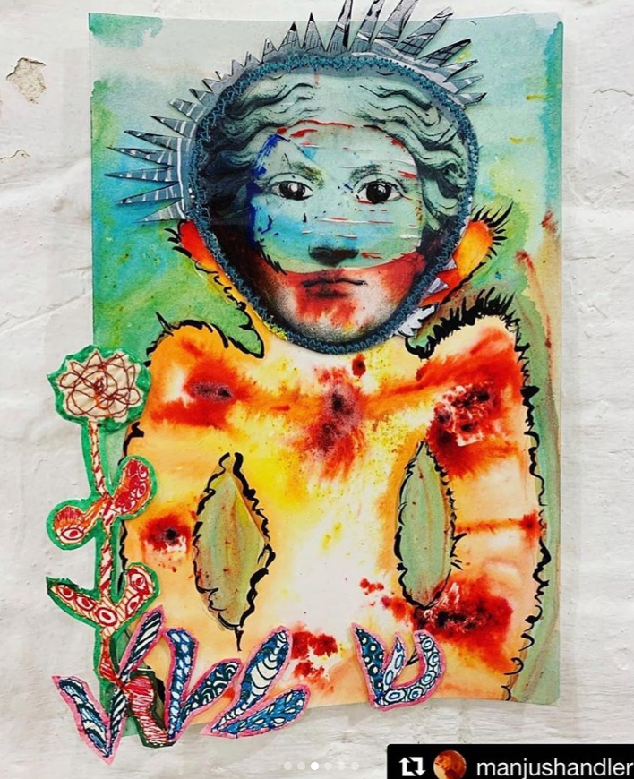 ArtUsps's tweet photo. Some finished artist collaborations are showing up for the USPS Art Project! Artists partnered up, started an artwork and sent it via the @USPS to the other to finish! The process is posted on IG uspsartproject #SaveTheUSPS #buystamps #USPS_is_essential https://t.co/2WjS296yPb