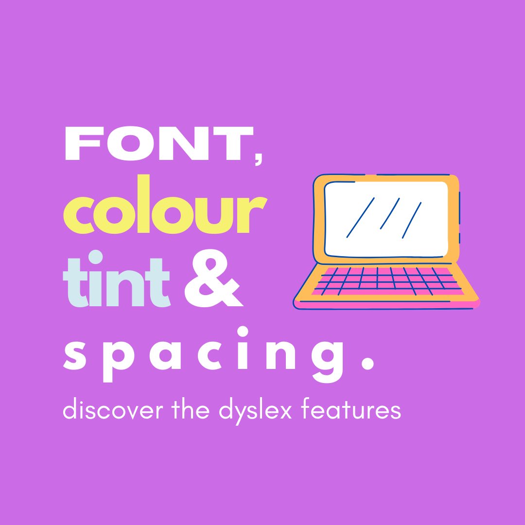 Dyslex_ie's tweet photo. Curious about what dyslex actually does? Here’s some of the useful features we have! 
It’s easy to download and completely free!

If you have any questions send us a message 💜 https://t.co/48ynGxUDP7