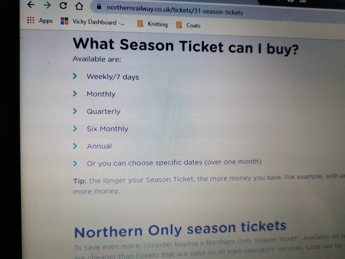 VictoriaHi81's tweet photo. @northernassist I was looking online. See photo... It's not clear what this means though, and when you click to buy only gives the option for weekly, monthly, annual or a set period. https://t.co/E5hGZxqqYv