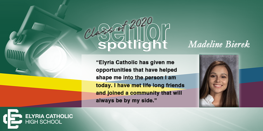 Our Senior Spotlight is shining on Madeline Bierek today.  Throughout Maddie's four years she has been a bright light sharing her gifts and talents in the EC community.  Read more about Maddie and her future plans at  elyriacatholic.com/people/madelin…