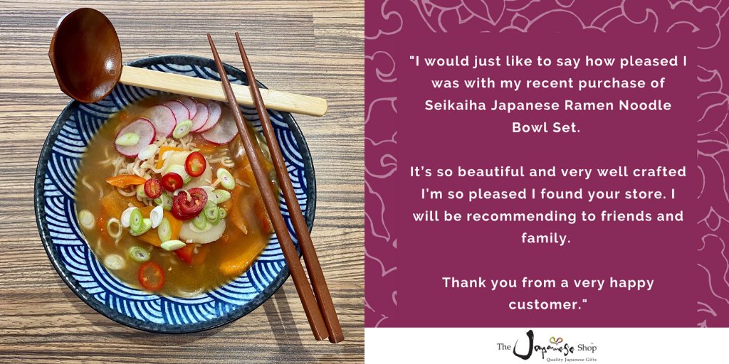 TheJapaneseShop's tweet photo. How amazing does this dish look?!🤩🥢

Thanks, Kim, for sharing this fab photo of our Seikaiha Japanese Ramen Noodle Bowl Set &amp; for leaving us a lovely review!

To explore our collection of authentic Japanese tableware, follow this link: https://t.co/Ow7hlXPCdi

#japanese #japan https://t.co/ZAnMZGzYCz