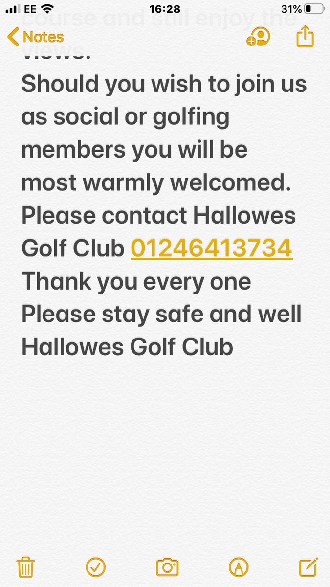 Hallowes Golf Club (@hallowesgolf) on Twitter photo Please see below a ‘Thank You’ message to all our S18 residents Please see below a ‘Thank You’ message to all our S18 residents