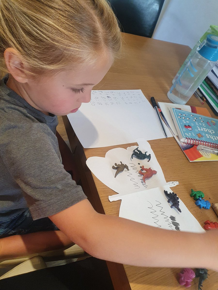 Kerrie_HMS's tweet photo. @ardeleyschool Hudson doing his double numbers with his butterfly &amp; dinosaurs 🤷‍♀️😝, writing numbers 1-35, is one with nature &amp; his new bestie the snail 🐌 🤣 and painting a shell in Art lesson.  ❤ xxx https://t.co/hhaW3pLRD7