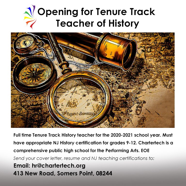 Employment opportunity:  History Teacher-Tenure Track  chartertech.org