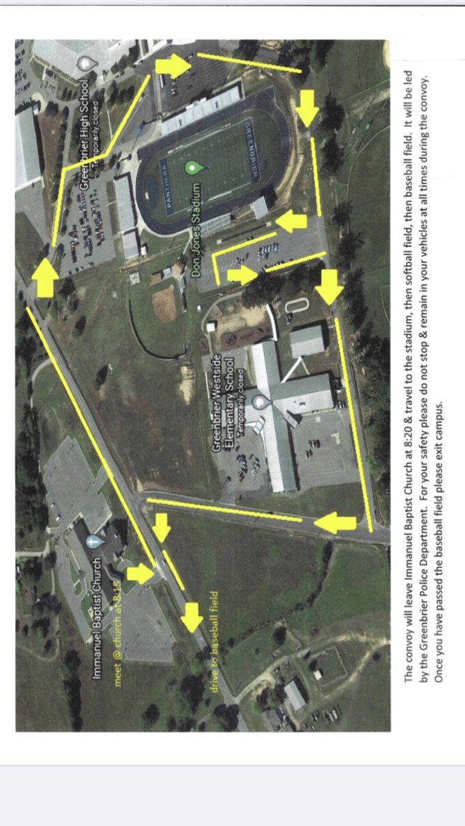 On Thursday May 14, 2020 (which would have been the first day of the hs state tournaments) we will turn on the stadium, baseball, &amp; softball lights at 8:20 to honor our seniors. There will be a convoy from Immanuel Church if u would like to join. Details are in the attachments