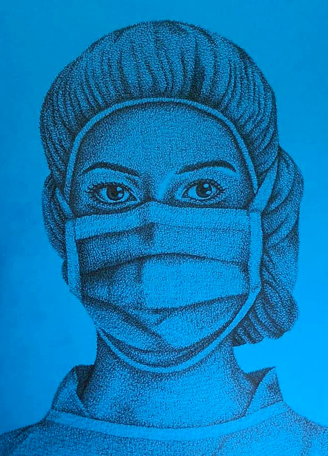 TheBSJournal's tweet image. Amazing artwork by a Bradley Stoke student. Take a look at the close-up picture to see how it is composed entirely of repetitions of the word 'hero' – all hand-drawn. ow.ly/1eIZ50zDdXN #coronavirus #NHSheroes
