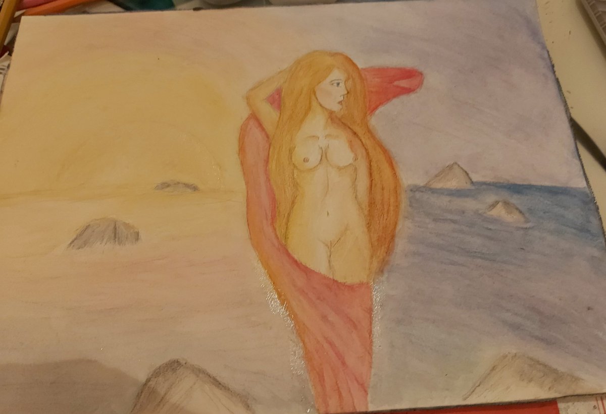 TJudl's tweet photo. War heute nach Langem mal wieder ein wenig kreativ und hab ein Bold fürs Larp vervollständigt, dass ich vor einer Weile begonnen habe - nicht perfekt aber ich hoffe der Göttin gefällt es 😉🌹💃 #dsa #rahja #venus #creativity https://t.co/fH4hoCjjel