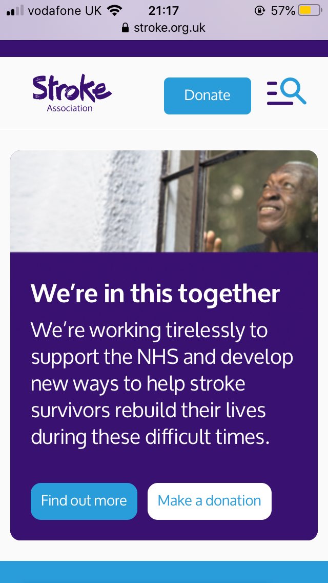 Nearly forgot Day 6! Today’s  #lockdowndonation is  @TheStrokeAssoc. My mum had a stroke last year and I’m grateful every day that she has recovered as well as she has. But even as we’re all preoccupied with Covid, stroke strikes every 5 minutes and each is a medical emergency.