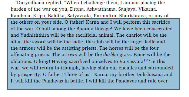 1. Duryodhana depended on Karna to kill all the pandavas, he fought with only Karna as his aid to kill all the pandavas2. Karna confirms he will kill all the pandavas3. But then he pledges to Kunti (without her asking) that he will only kill Arjuna