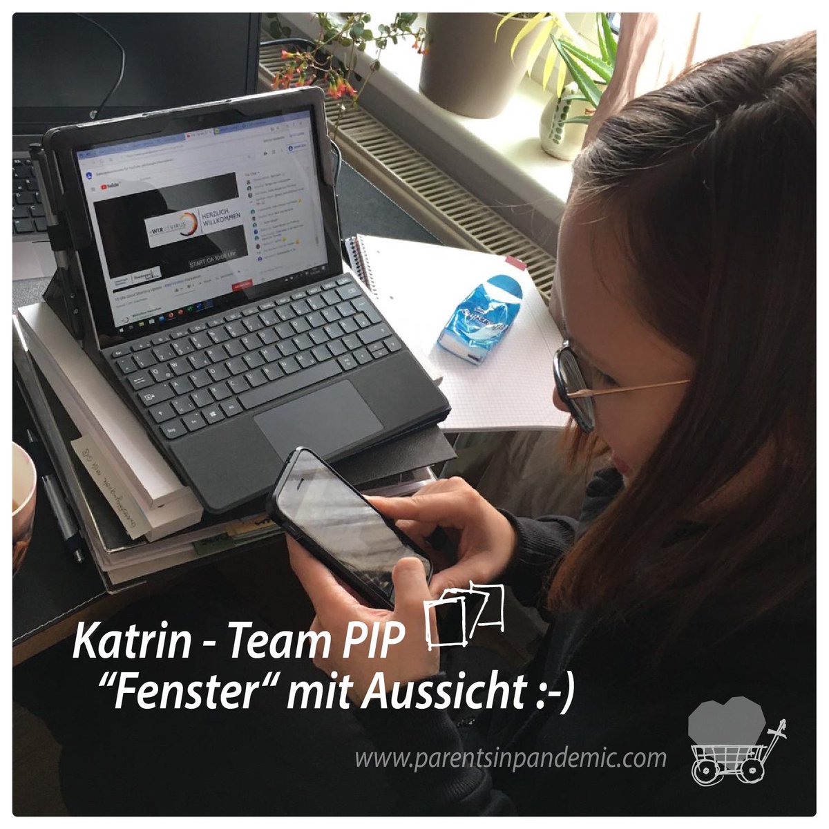 parentsinpanic's tweet photo. Katrin_Team_PIP 🚀 Danke für Deine Power! 😃
#parentsinpandemic #parentsinpanic #teampip #teamwork #spirit #creative #future #kids #family #heartfulness #familyhelp #homeoffice #projectdevelopment #contentcreator #structure #wirvsvirushack #laptop #multitasking #thankyou https://t.co/wyDIhfeKVP