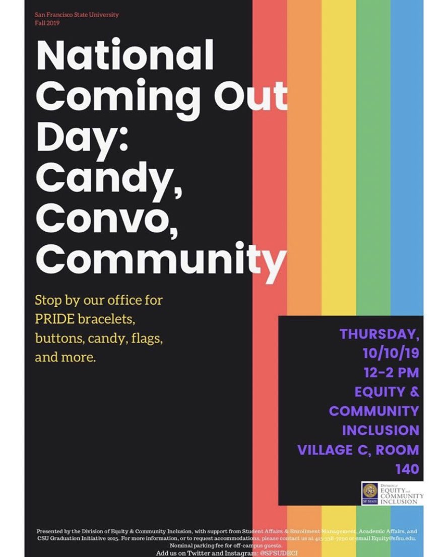 SFSUDECI's tweet photo. What makes #SFState / #SFSU a great place to be? Great students, staff, & faculty... along with engaging academic and campus events to help you connect to yourself and each other on campus or in virtual spaces. ππππβ¨ #SFSUBound #SFStateBound https://t.co/SDd9X3Onao
