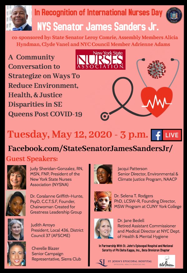 JSandersNYC's tweet photo. TOMORROW - We are proud to welcome to our health event - Judy Sheridan-Gonzalez, RN, MSN, FNP, the President of the 40,000 member New York State Nurses Association (NYSNA), New York's largest nurses' union. #SandersD10 #Coronavirus #NYSNA #InternationalNursesDay2020 https://t.co/jDVy3sQKVi