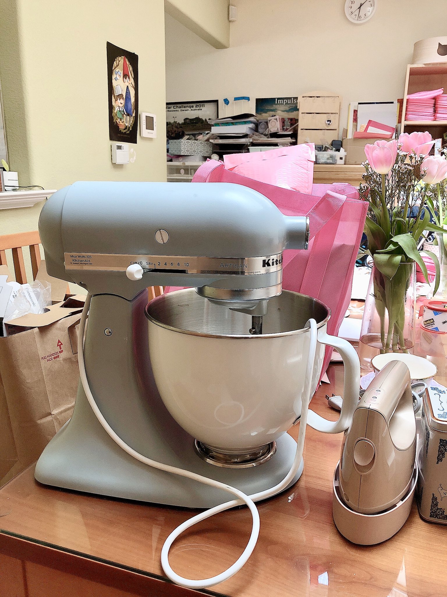 kaia! on X: @liliuhms im so envious!! the pink kitchenaid is my dream  mixer but it's been discontinued :,( i got the misty blue one instead   / X