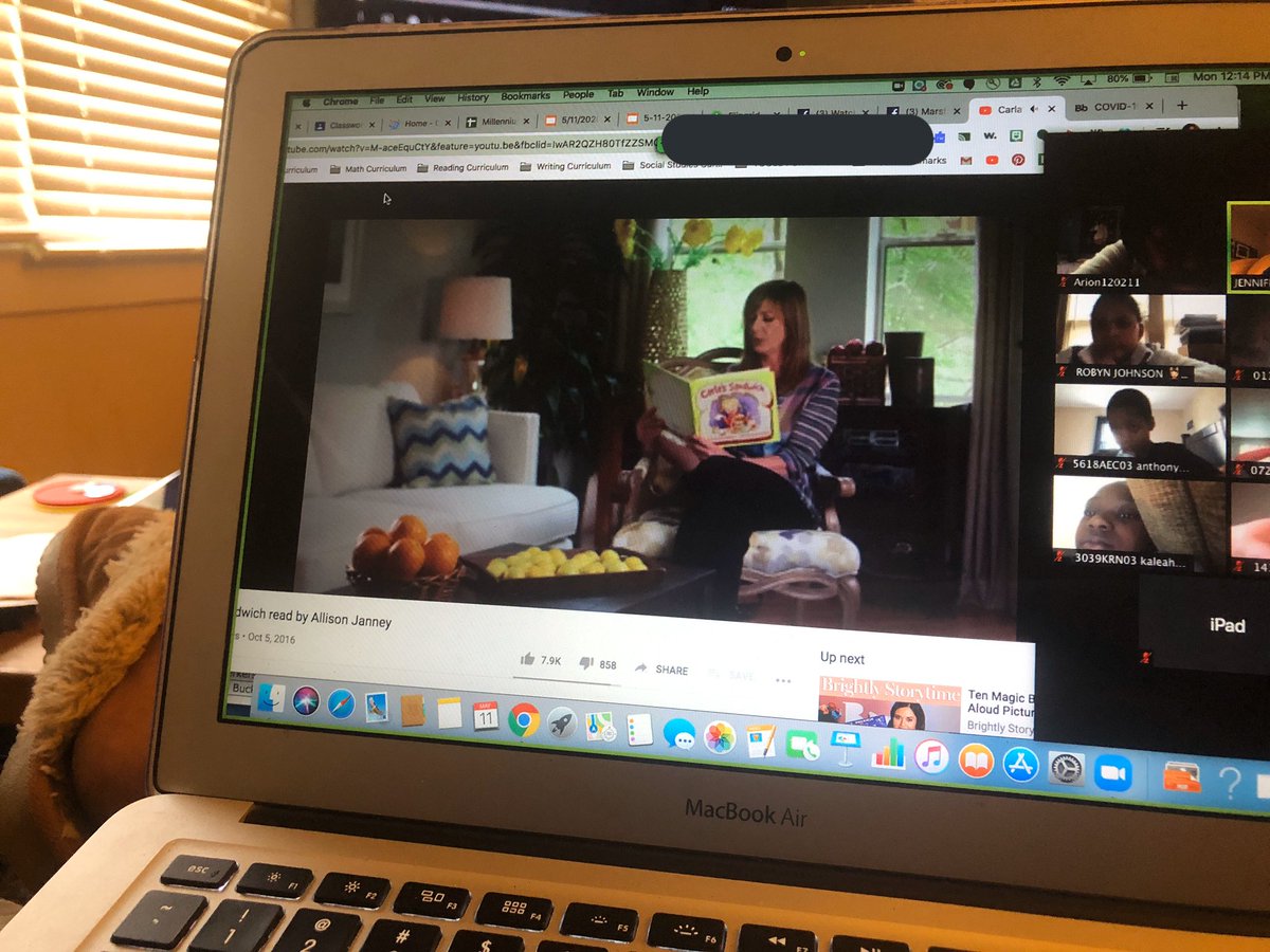 miss_fry3's tweet photo. May 11th is Eat What You Want Day! Thanks for the food-related books Carla’s Sandwich with #allissonjanney on @storylineonline and The Very Hungry Caterpillar @MichelleObama on @PBSKIDS! Then we talked about what our favorite bedtime story is. @HMSANTAFE @HMC1Proud @clmerkerson https://t.co/DmuPQumGZ4
