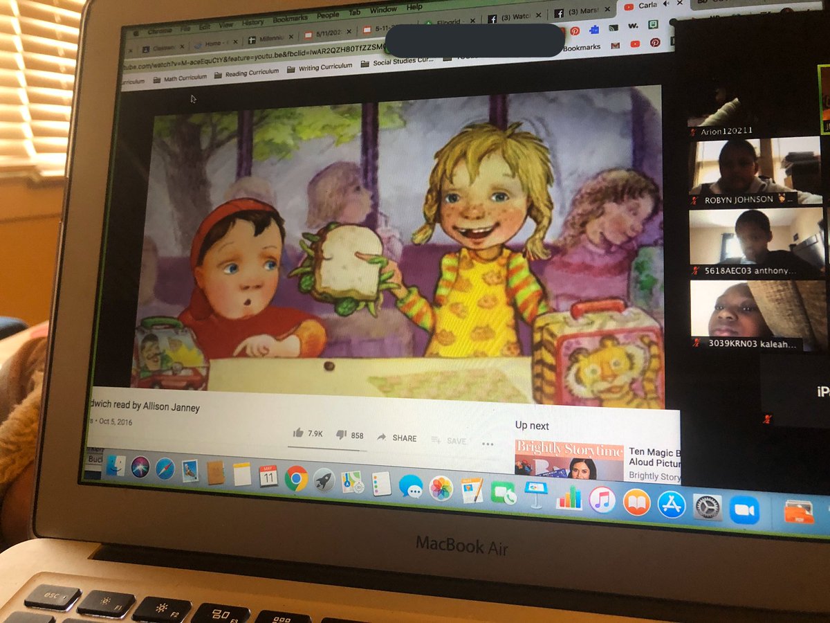 miss_fry3's tweet photo. May 11th is Eat What You Want Day! Thanks for the food-related books Carla’s Sandwich with #allissonjanney on @storylineonline and The Very Hungry Caterpillar @MichelleObama on @PBSKIDS! Then we talked about what our favorite bedtime story is. @HMSANTAFE @HMC1Proud @clmerkerson https://t.co/DmuPQumGZ4