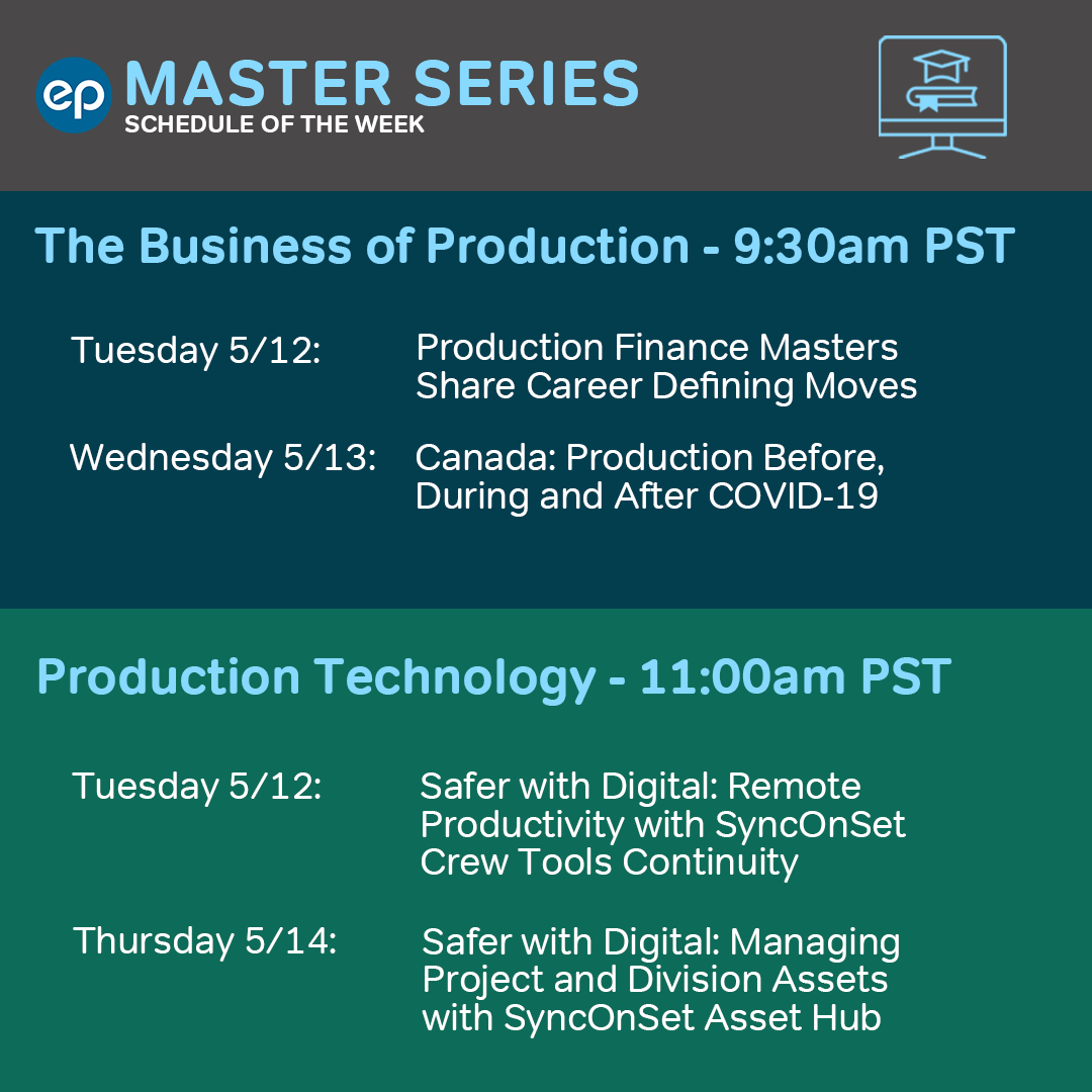 EntPartners's tweet photo. Happy Monday! Itโs a new week, which means new webinars! Here is the schedule, we hope you can join us. To register, click here: https://t.co/GcnefTjLmK
#MondayMotivation #OnlineCourses #FreeWebinar #PoweredByEP #Production #COVID19 #StayHome #WorkFromHome https://t.co/Pq2LYE0ZCV