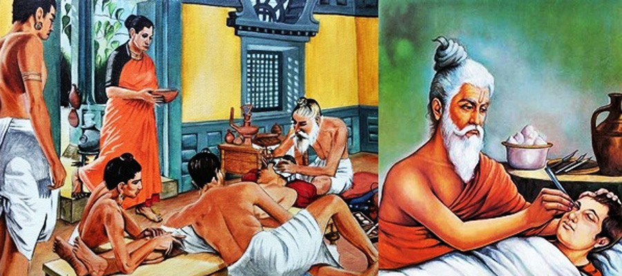 Maharshi  Sushruta's contribution in the field of Plastic Surgery can be enumerated as follows.- Classification of mutilated ear lobe defects and techniques for repair of torn ear lobes (15 different types of otoplasties)- Cheek flap for reconstruction of absent ear lobe.