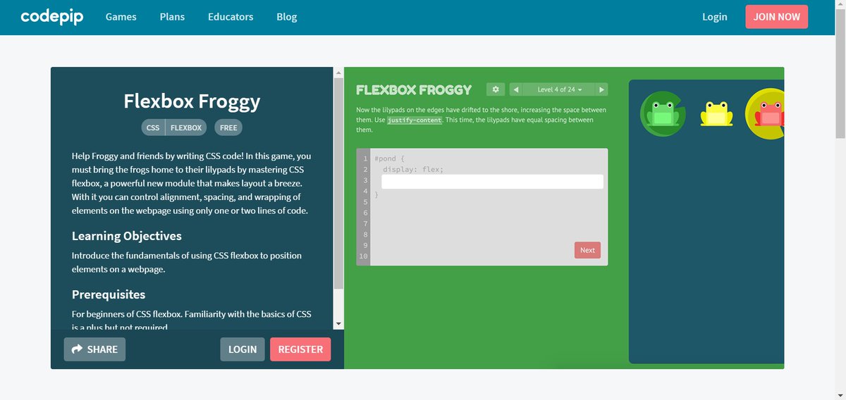 __7200__'s tweet image. إنك تلعب وتتعلم بنفس الوقت شي ممتع وحلو 👩‍💻♥️
موقع: codepip.com
يقدم لك ألعاب تتعلم من خلالها وتطور من نفسك بطريقة فعالة،الألعاب بعضها مجانية وتحتوي على لغة: JavaScript ,CSS,HTML،والموقع يتطلَّع بأن يشمل لغات أخرى للبرمجة في المستقبل .

@PrograminLovers 
#للفائدة
