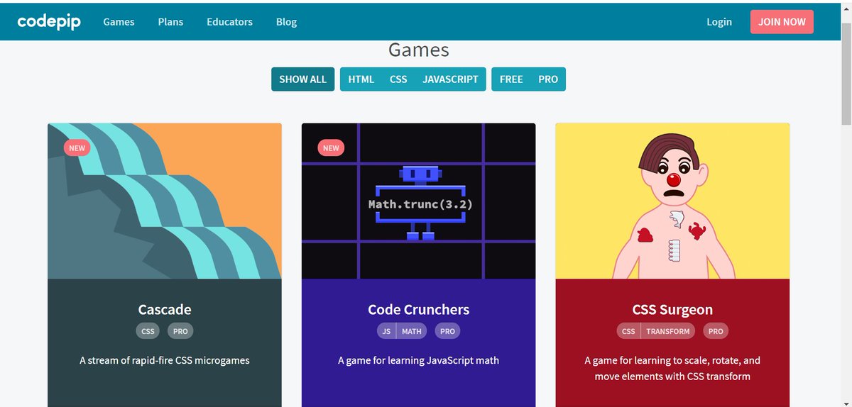 __7200__'s tweet image. إنك تلعب وتتعلم بنفس الوقت شي ممتع وحلو 👩‍💻♥️
موقع: codepip.com
يقدم لك ألعاب تتعلم من خلالها وتطور من نفسك بطريقة فعالة،الألعاب بعضها مجانية وتحتوي على لغة: JavaScript ,CSS,HTML،والموقع يتطلَّع بأن يشمل لغات أخرى للبرمجة في المستقبل .

@PrograminLovers 
#للفائدة
