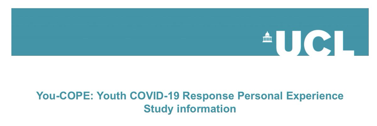 Please share! We are studying 16-24 year olds during COVID: if you are, or know someone of this age could you ask them if they would be willing to join this online study? It’s a joint UCL and Imperial study @ich_ppp @uclpch #COVID19 #MentalHealthMatters uclpsych.eu.qualtrics.com/jfe/form/SV_5h…