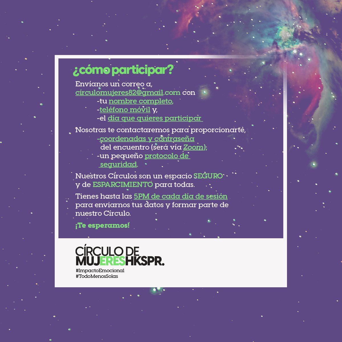 ¡Hoy damos inicio con Círculo de Mujeres a las 7pm a través de #zoom!

Checa la info aquí y participa: 👇