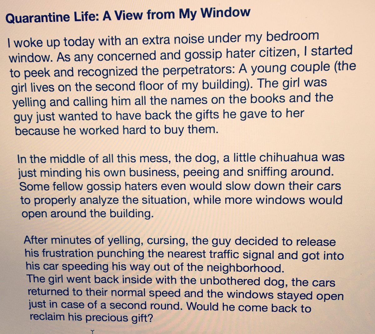strollaris's tweet photo. A short short storie                                  #QuarentineLife #quarentine #Neighbours #neighborhood #MondayMood #daily #shortstories #streetstories #twitterdaily https://t.co/7YhBaIGU7Z